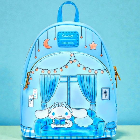 Loungefly Sanrio Hello Kitty Cinnamoroll Mini Backpack, Wallet, CHARM,Mirror&Pen